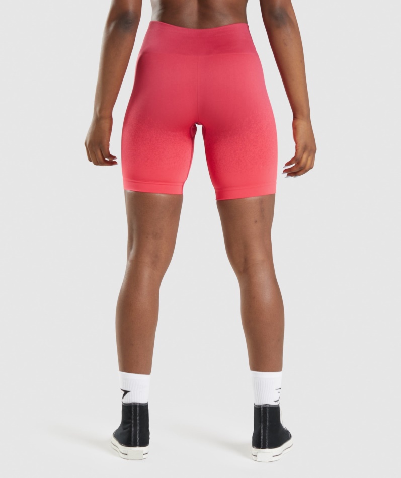Gymshark Adapt Ombre Sømløs Sykkelshorts Rosa-rød