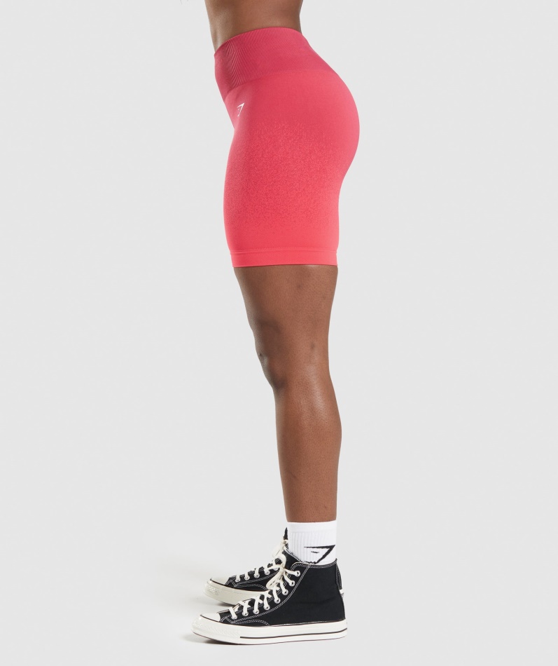 Gymshark Adapt Ombre Sømløs Sykkelshorts Rosa-rød