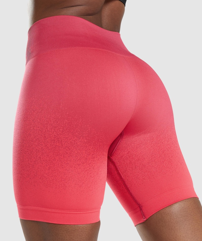 Gymshark Adapt Ombre Sømløs Sykkelshorts Rosa-rød