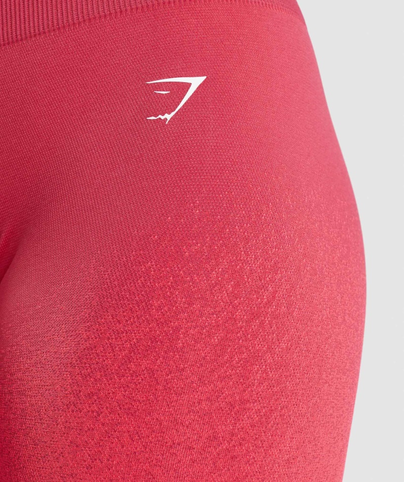 Gymshark Adapt Ombre Sømløs Sykkelshorts Rosa-rød