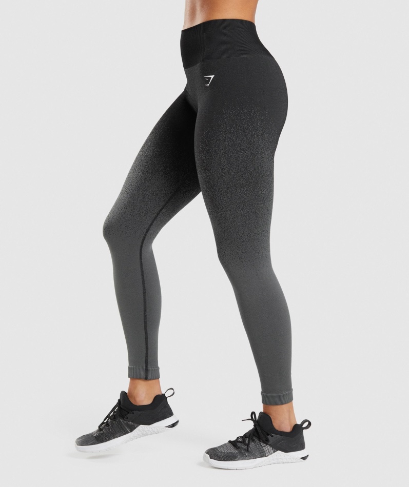 Gymshark Adapt Ombre Sømløse Leggings Svart-grå