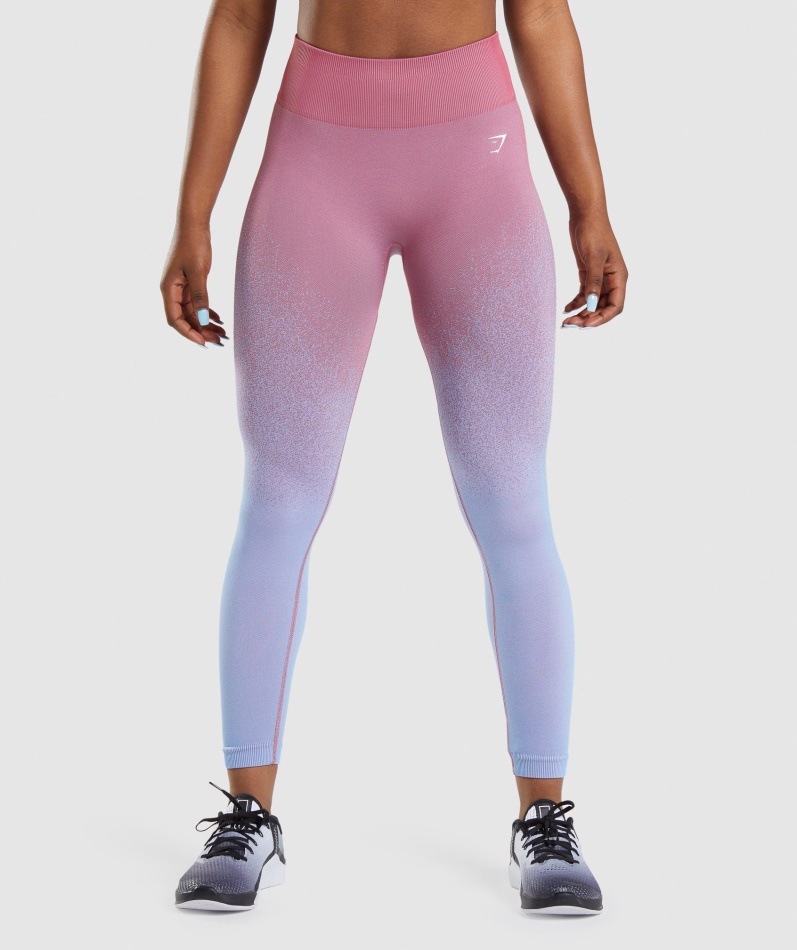 Gymshark Adapt Ombre Sømløse Leggings Rosa Rosa-lyseblå