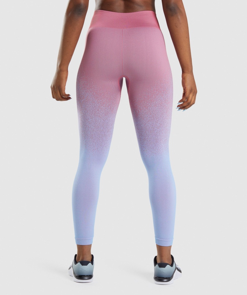 Gymshark Adapt Ombre Sømløse Leggings Rosa Rosa-lyseblå
