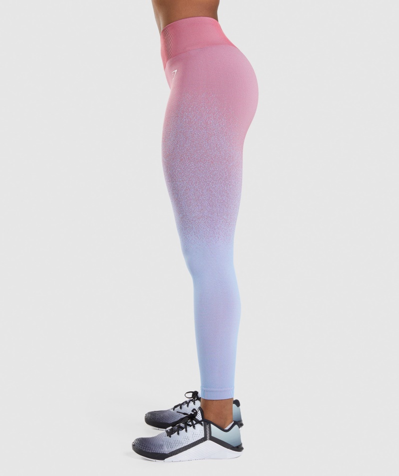 Gymshark Adapt Ombre Sømløse Leggings Rosa Rosa-lyseblå