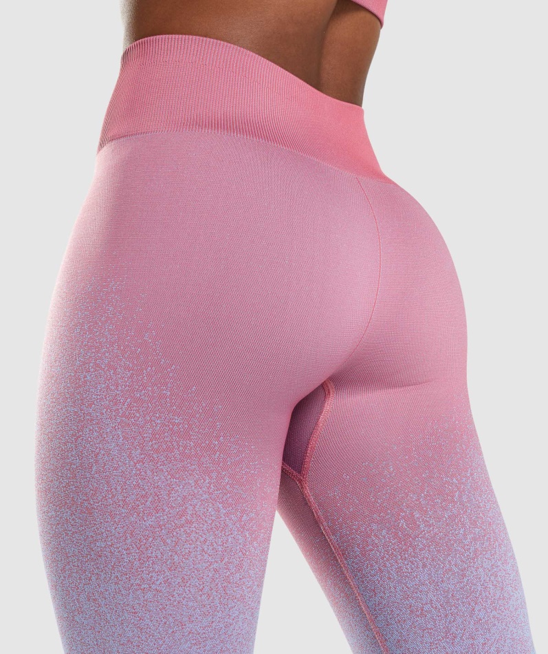 Gymshark Adapt Ombre Sømløse Leggings Rosa Rosa-lyseblå