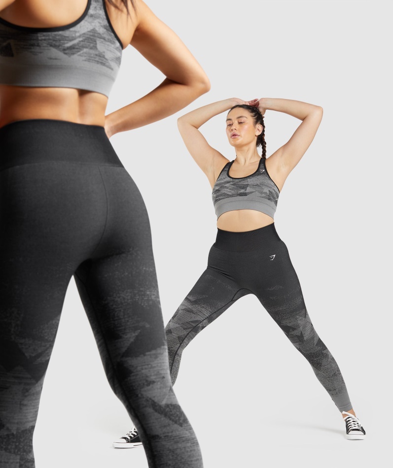 Gymshark Adapt Ombre Sømløse Leggings Triangel-svart