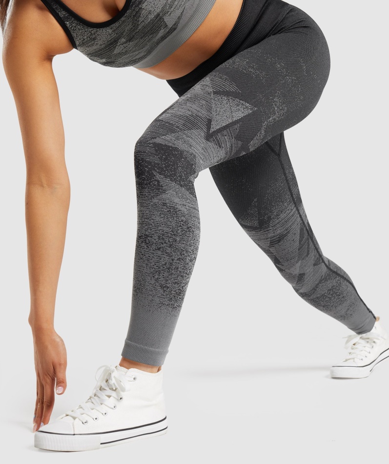 Gymshark Adapt Ombre Sømløse Leggings Triangel-svart