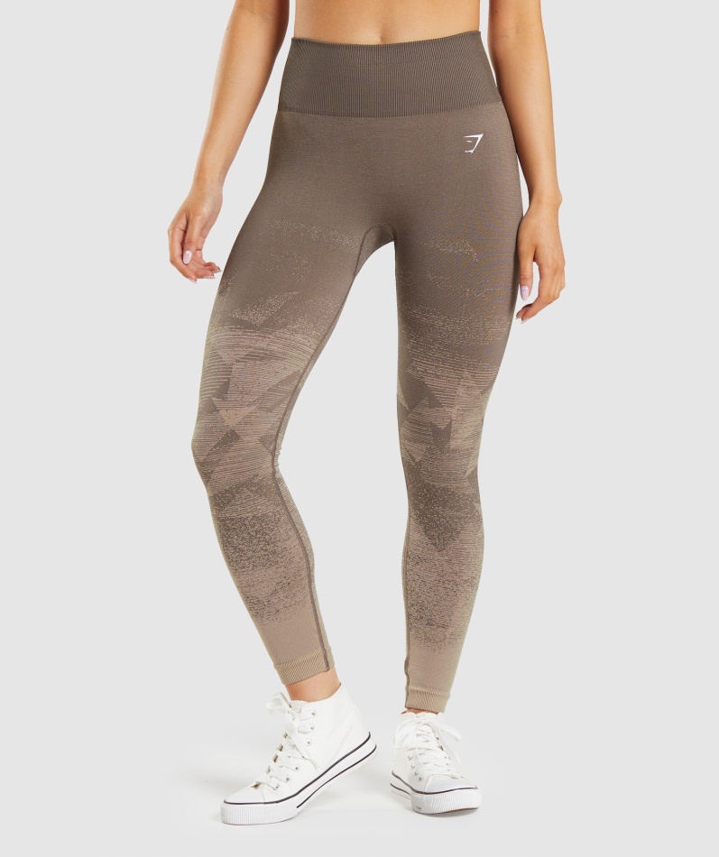Gymshark Adapt Ombre Sømløse Leggings Trekant- Penny Brown