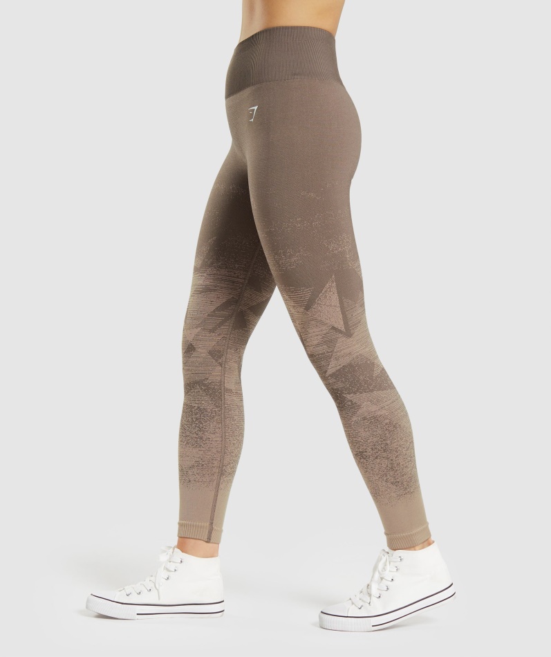 Gymshark Adapt Ombre Sømløse Leggings Trekant- Penny Brown
