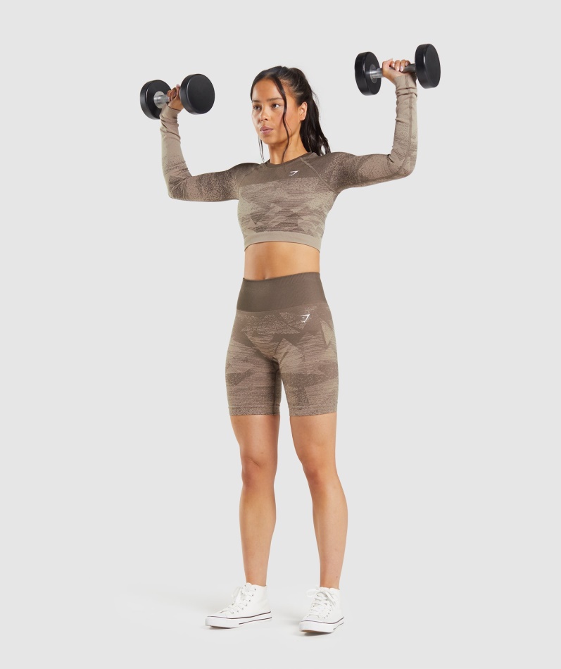 Gymshark Adapt Ombre Sømløse Shorts Triangle-penny Brown