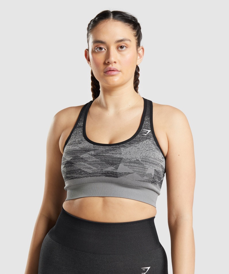 Gymshark Adapt Ombre Sømløs Sports-bh Trekant-svart
