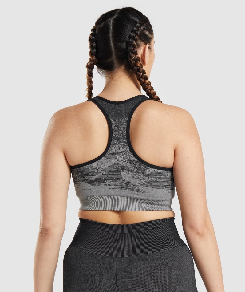 Gymshark Adapt Ombre Sømløs Sports-bh Trekant-svart