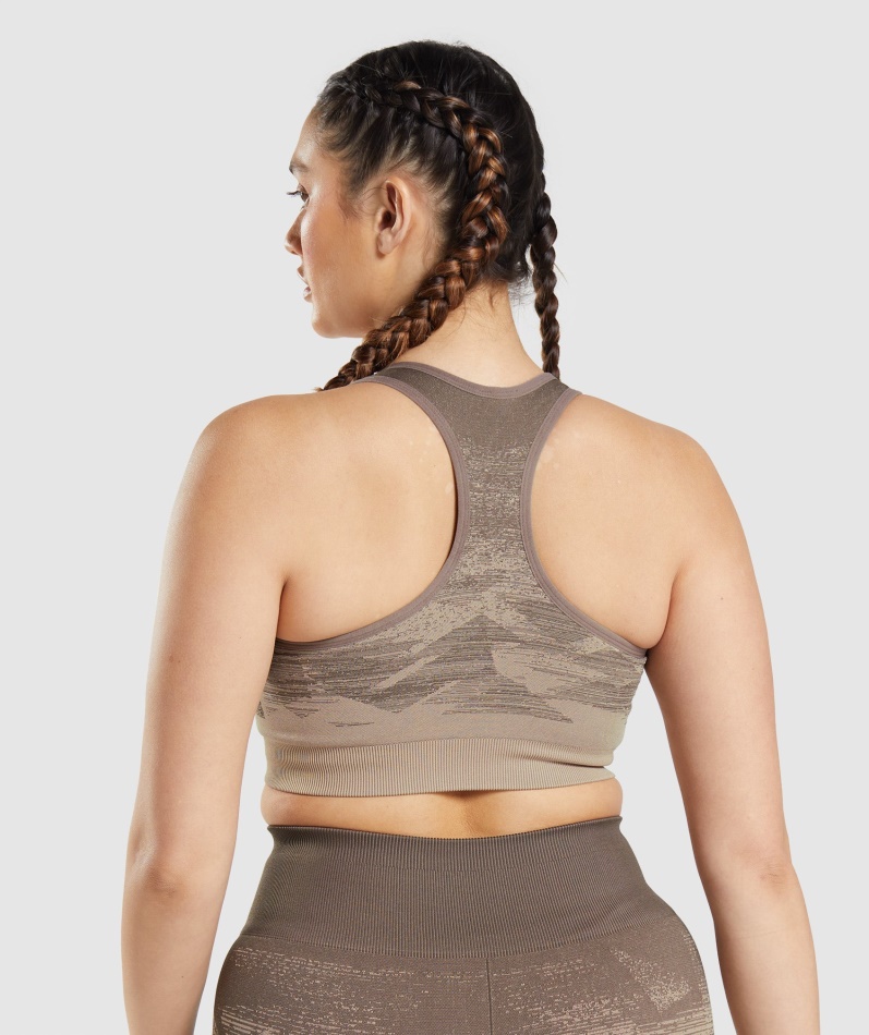 Gymshark Adapt Ombre Sømløs Sports-bh Trekant-penny Brun