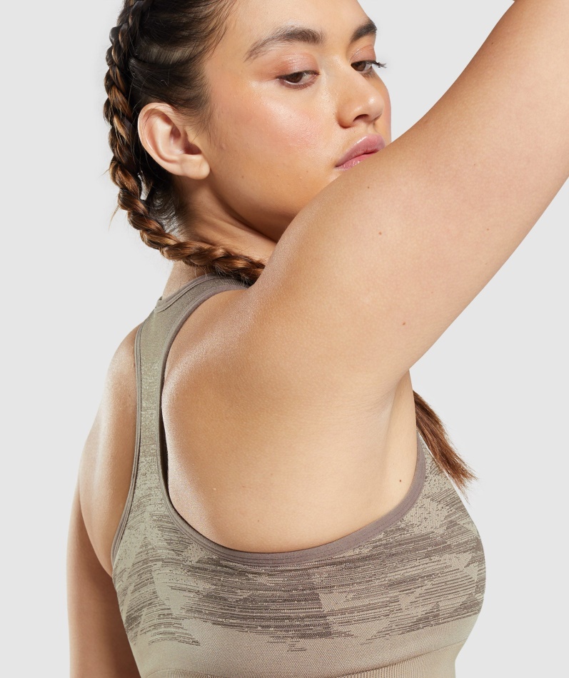 Gymshark Adapt Ombre Sømløs Sports-bh Trekant-penny Brun