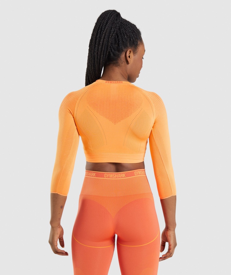 Gymshark Apex Sømløs Crop Top Aprikos Appelsin-papaya Appelsin