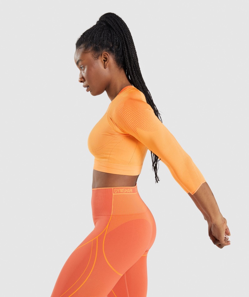 Gymshark Apex Sømløs Crop Top Aprikos Appelsin-papaya Appelsin