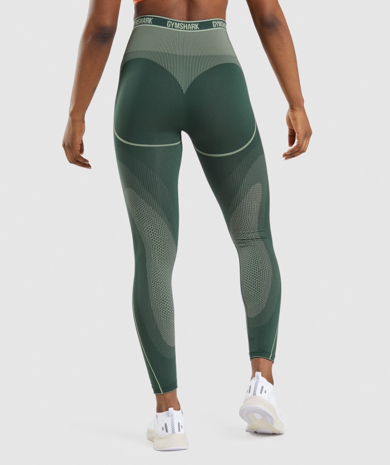 Gymshark Apex Sømløse Høye Leggings Obsidian Grønn-agurkgrønn
