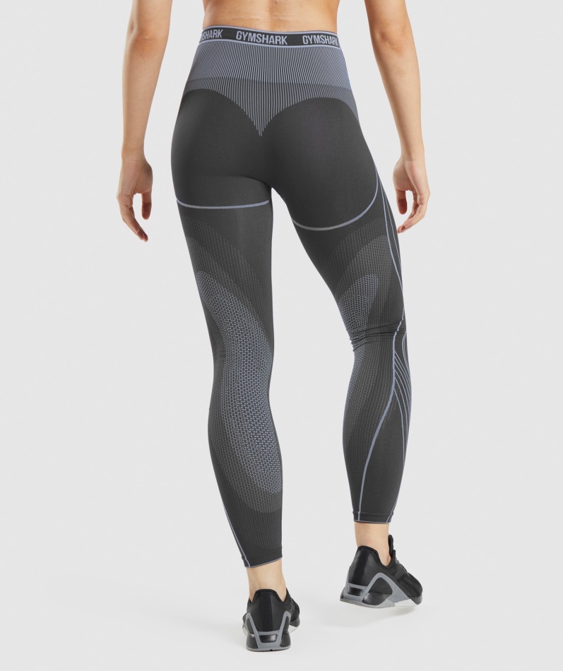 Gymshark Apex Sømløse Høye Leggings Onyx Grå-lavendelblå