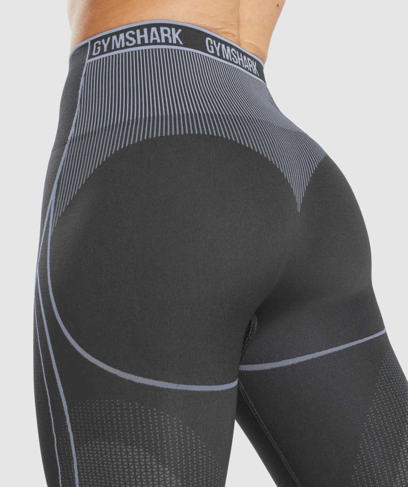 Gymshark Apex Sømløse Høye Leggings Onyx Grå-lavendelblå