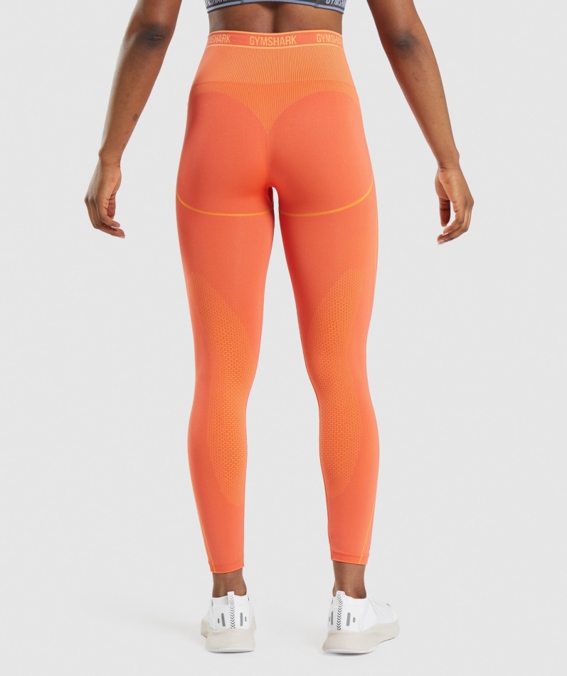 Gymshark Apex Sømløse Høye Leggings Papaya Oransje-aprikos Oransje