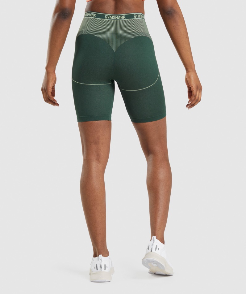 Gymshark Apex Sømløs Høyhus Kort Obsidian Grønn-agurkgrønn