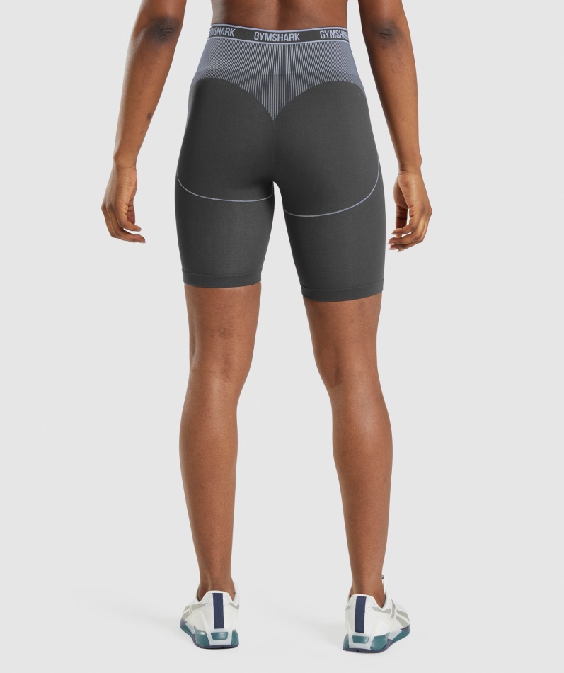 Gymshark Apex Sømløs Høyhus Kort Onyx Grå-lavendelblå