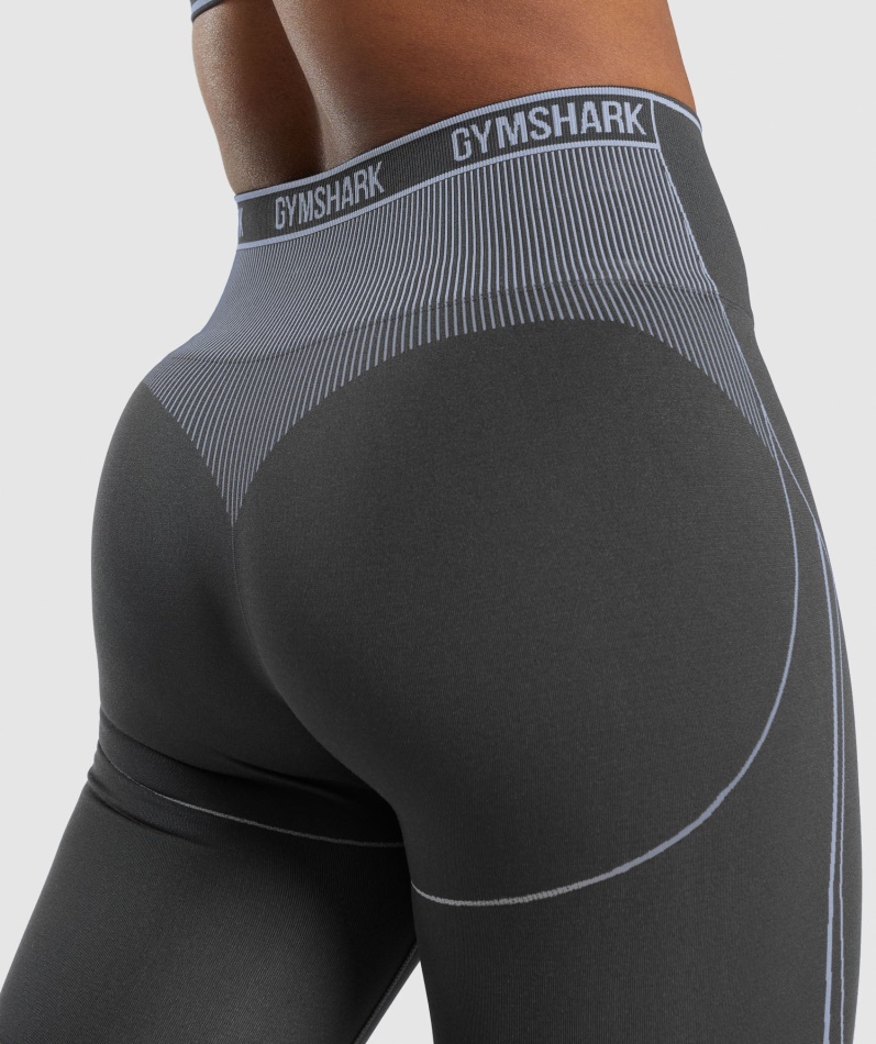 Gymshark Apex Sømløs Høyhus Kort Onyx Grå-lavendelblå