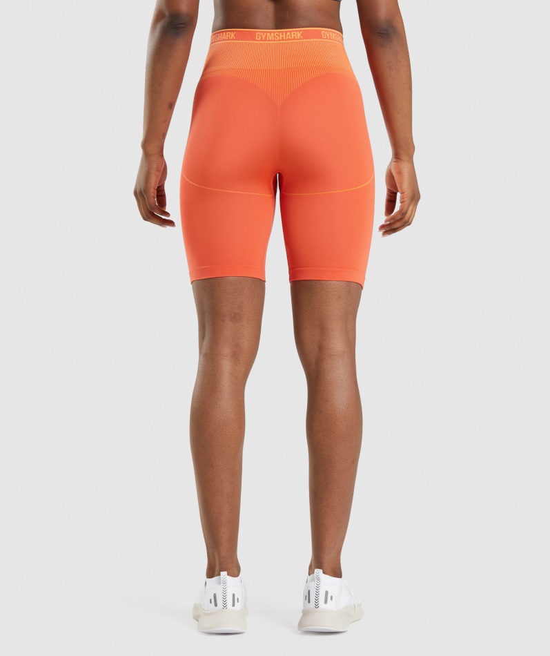 Gymshark Apex Sømløs Høy Stige Kort Papaya Appelsin-aprikos Oransje