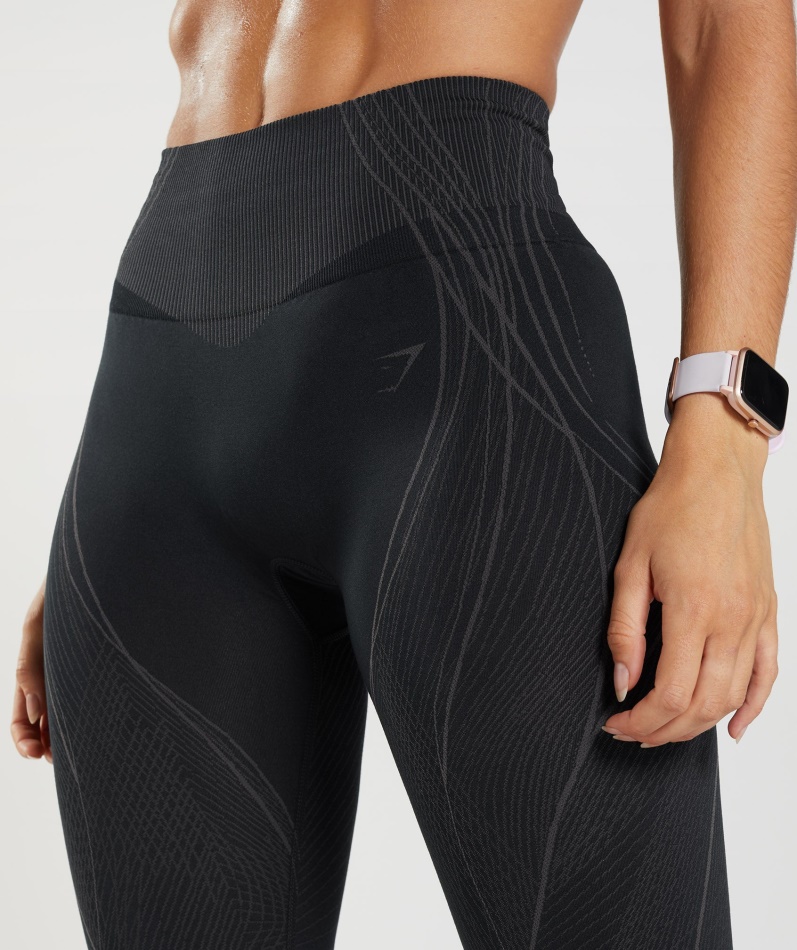 Gymshark Apex Sømløse Leggings Svart-onyx Grå