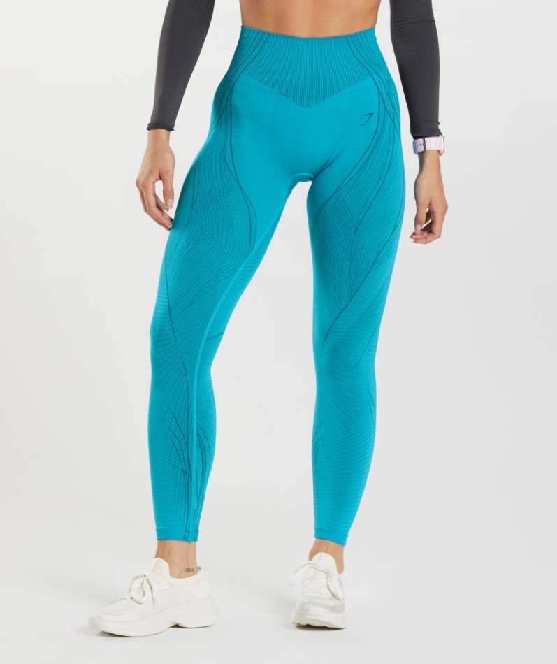 Gymshark Apex Sømløse Leggings Shark Blue-atlantic Blue