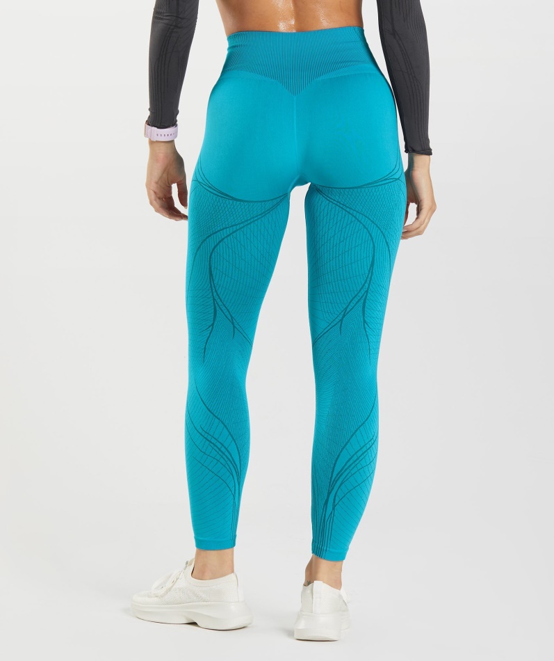 Gymshark Apex Sømløse Leggings Shark Blue-atlantic Blue