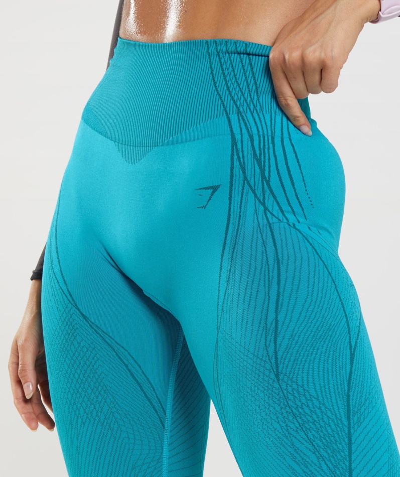 Gymshark Apex Sømløse Leggings Shark Blue-atlantic Blue