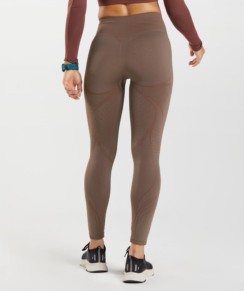 Gymshark Apex Sømløse Leggings Trøffel Brun-kirsebærbrun