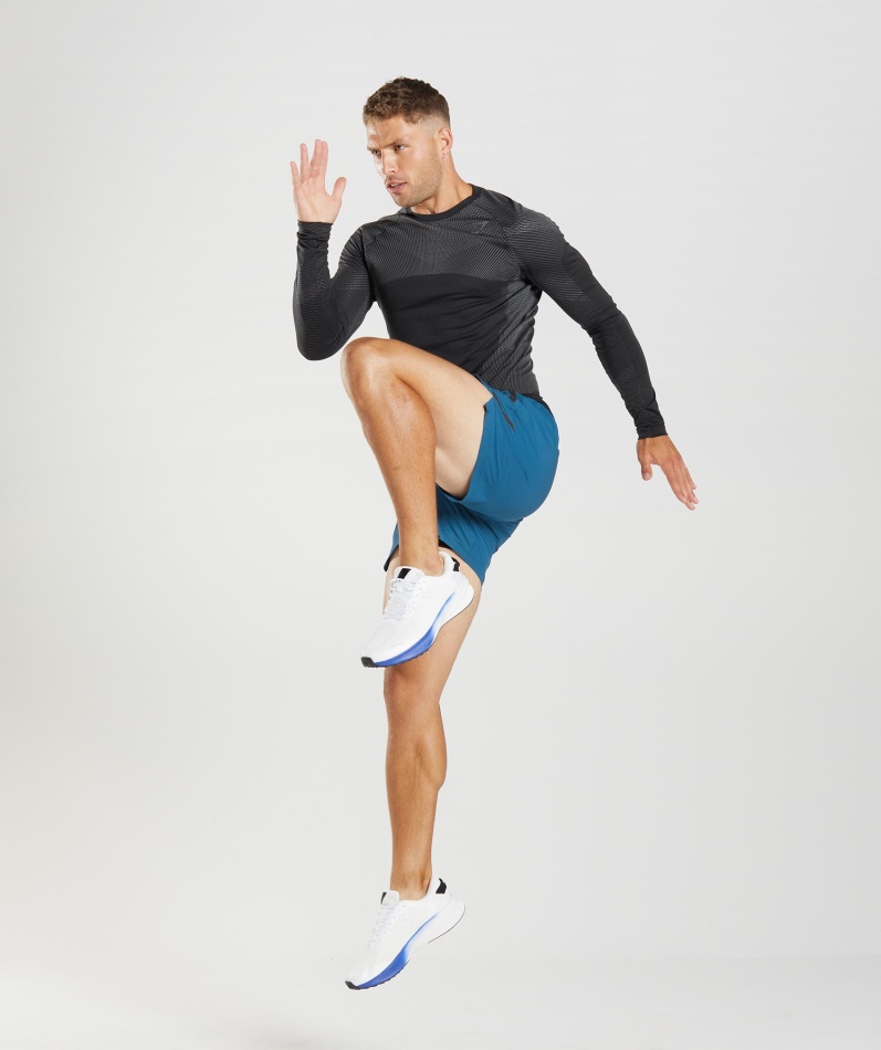 Gymshark Apex Sømløs Langermet T-skjorte Svart-silhouette Grå