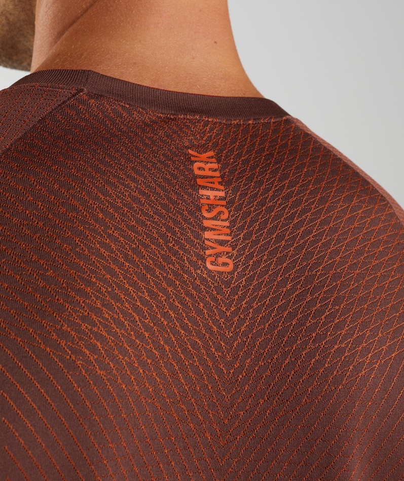 Gymshark Apex Sømløs Langermet T-skjorte Kirsebærbrun-pepper Rød