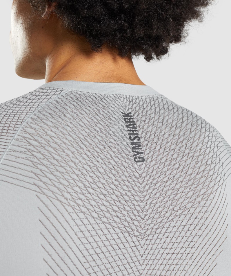 Gymshark Apex Sømløs Langermet T-skjorte Lys Grå-onyx Grå
