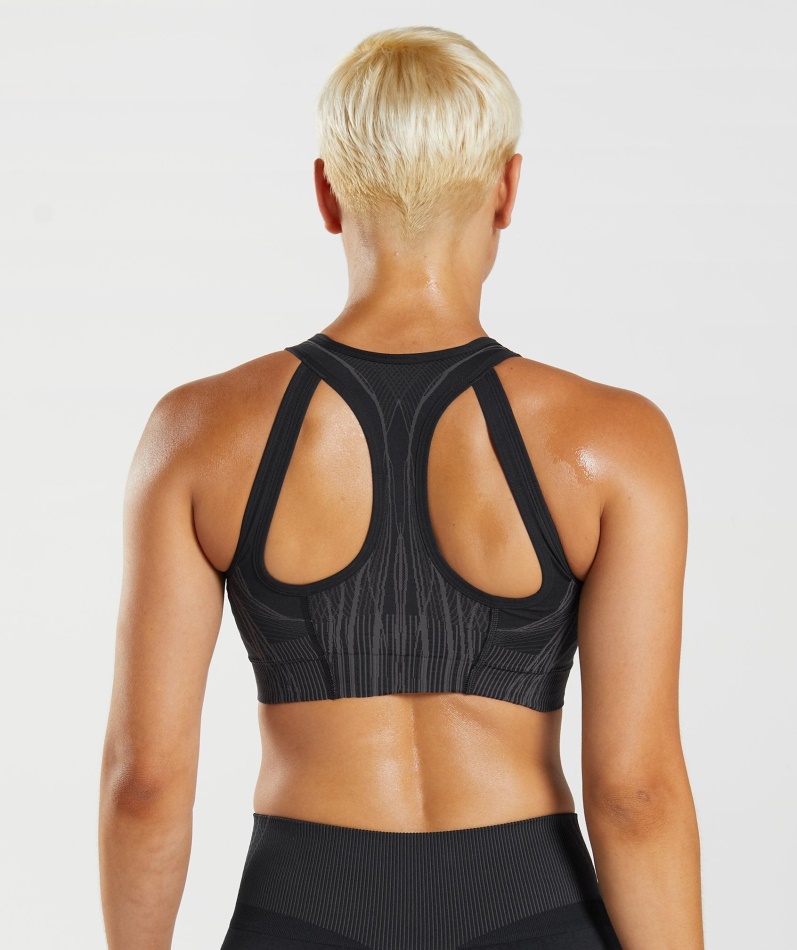 Gymshark Apex Sømløs Sports-bh Svart-onyx Grå