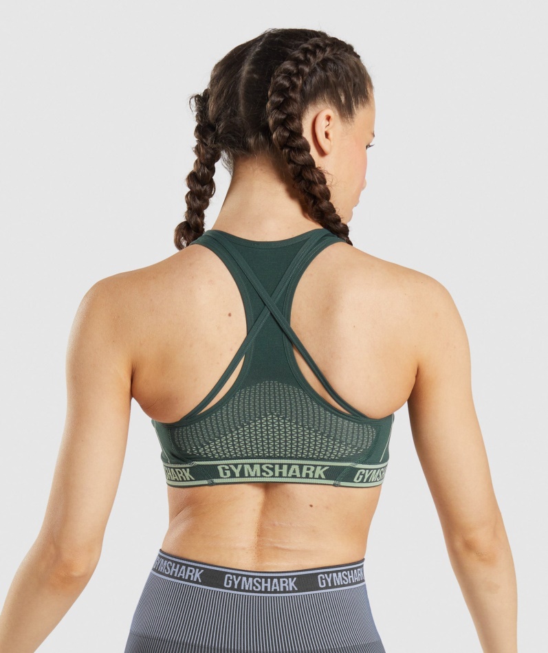 Gymshark Apex Sømløs Sports-bh Obsidian Grønn-agurkgrønn