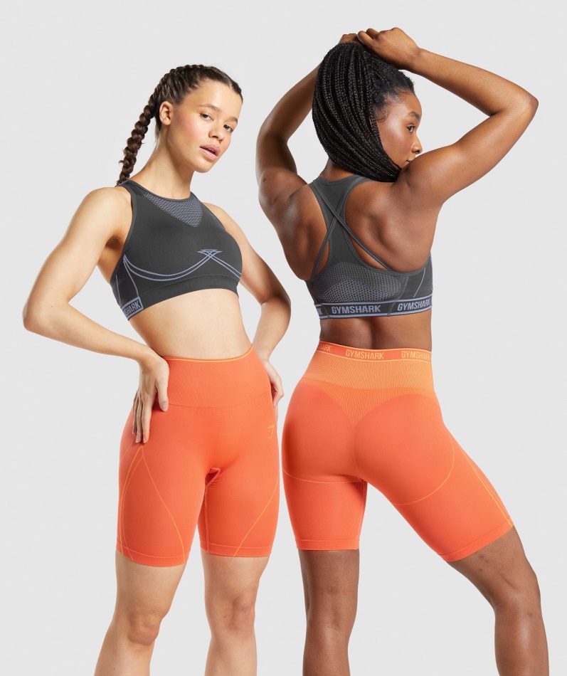 Gymshark Apex Sømløs Sports-bh Onyx Grå-lavendelblå