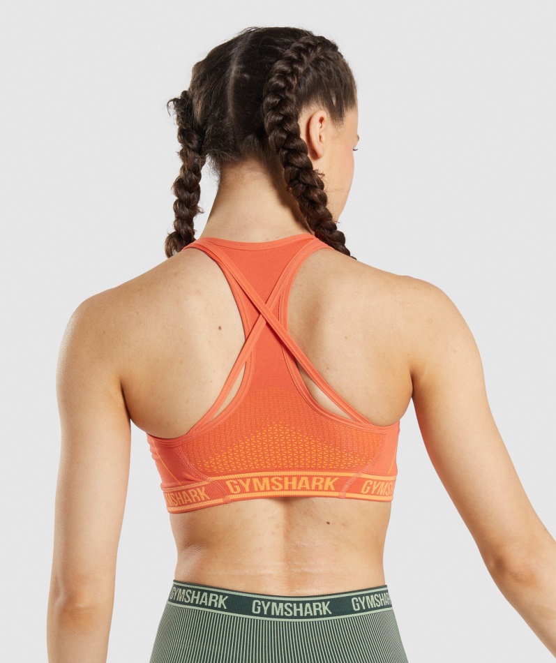 Gymshark Apex Sømløs Sports-bh Papaya Oransje-aprikos Oransje