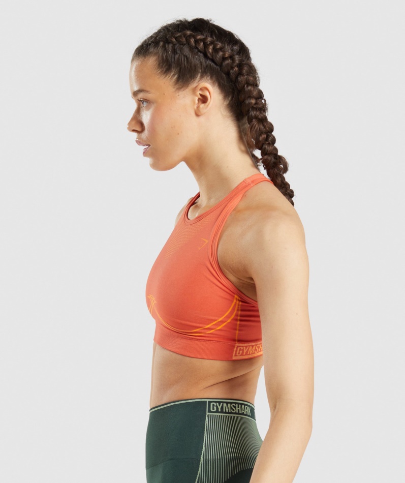 Gymshark Apex Sømløs Sports-bh Papaya Oransje-aprikos Oransje