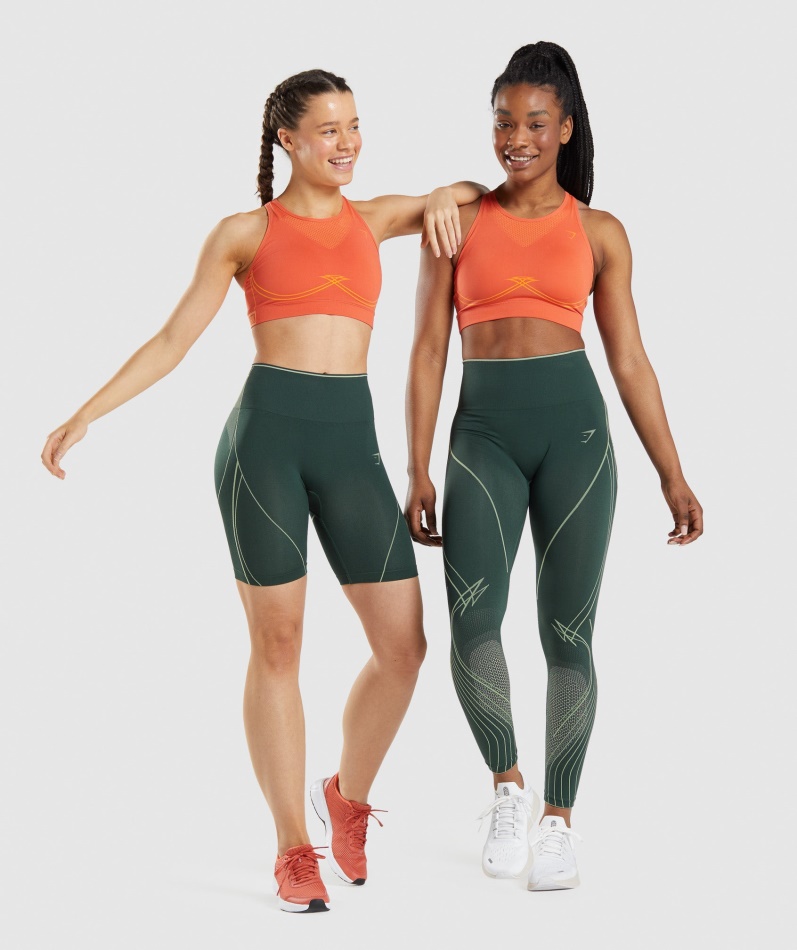 Gymshark Apex Sømløs Sports-bh Papaya Oransje-aprikos Oransje