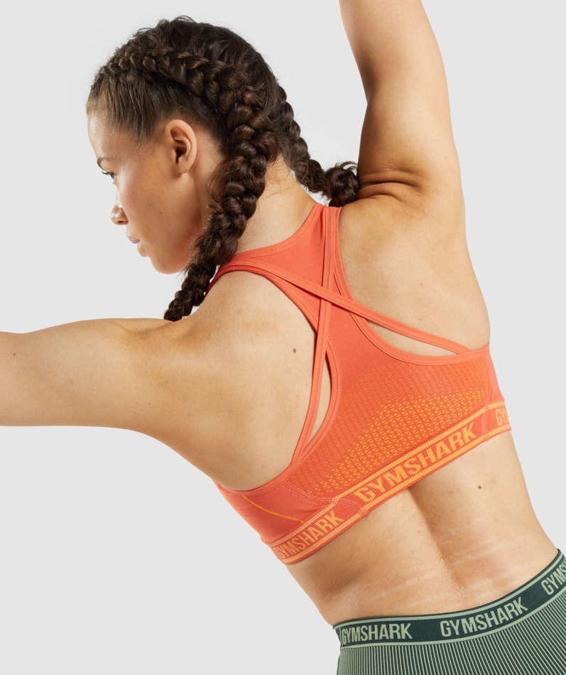 Gymshark Apex Sømløs Sports-bh Papaya Oransje-aprikos Oransje