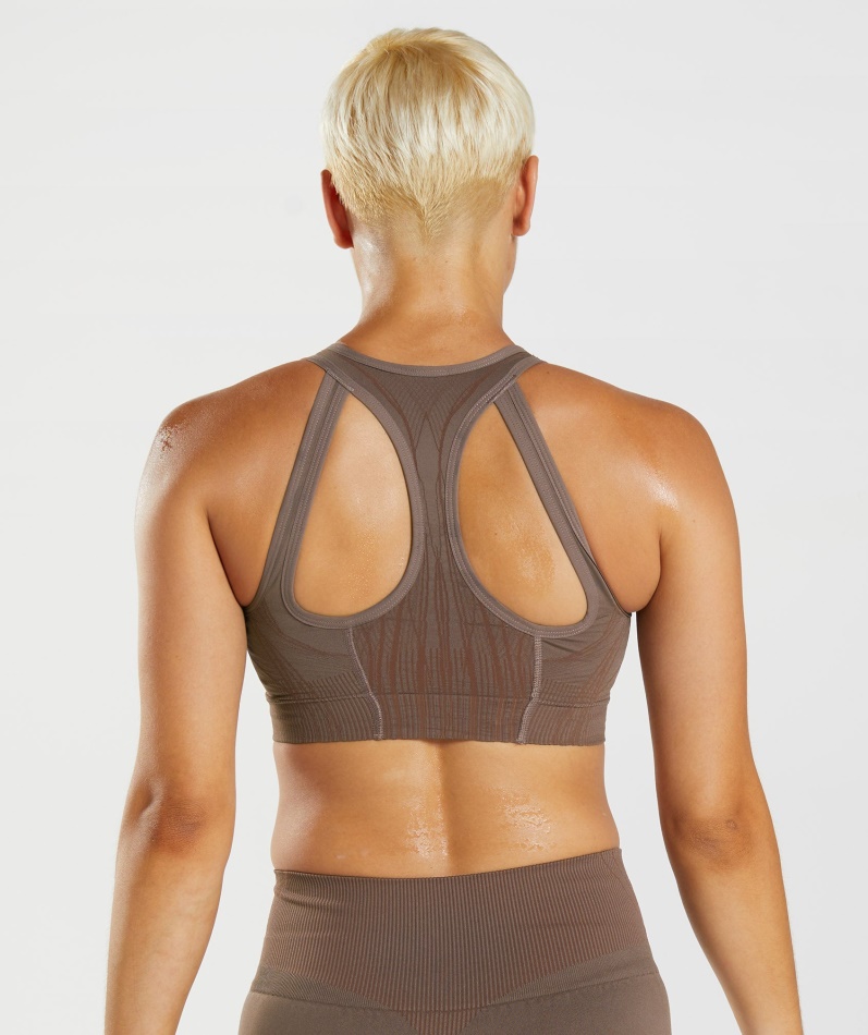 Gymshark Apex Sømløs Sports-bh Trøffel Brun-kirsebærbrun