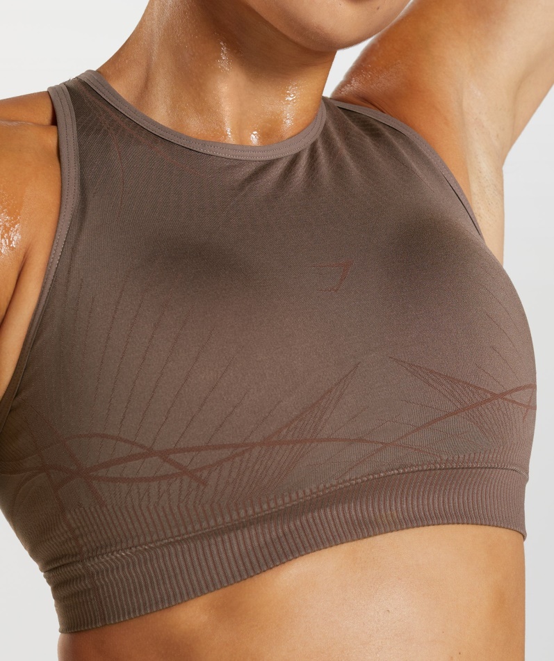 Gymshark Apex Sømløs Sports-bh Trøffel Brun-kirsebærbrun