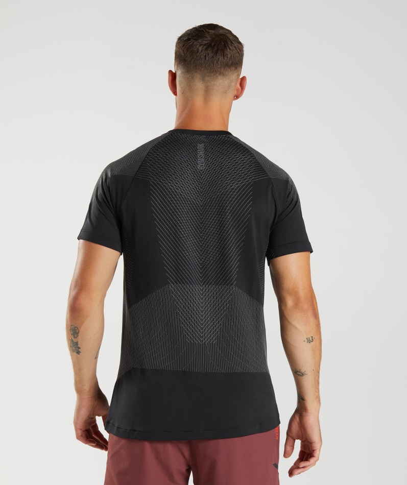 Gymshark Apex Sømløs T-skjorte Svart-silhouette Grå