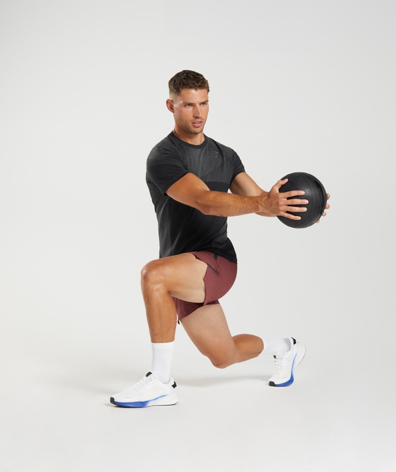 Gymshark Apex Sømløs T-skjorte Svart-silhouette Grå
