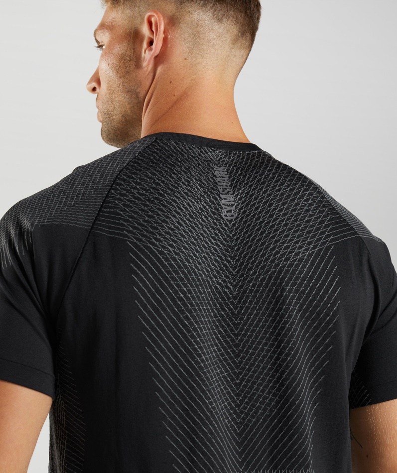 Gymshark Apex Sømløs T-skjorte Svart-silhouette Grå
