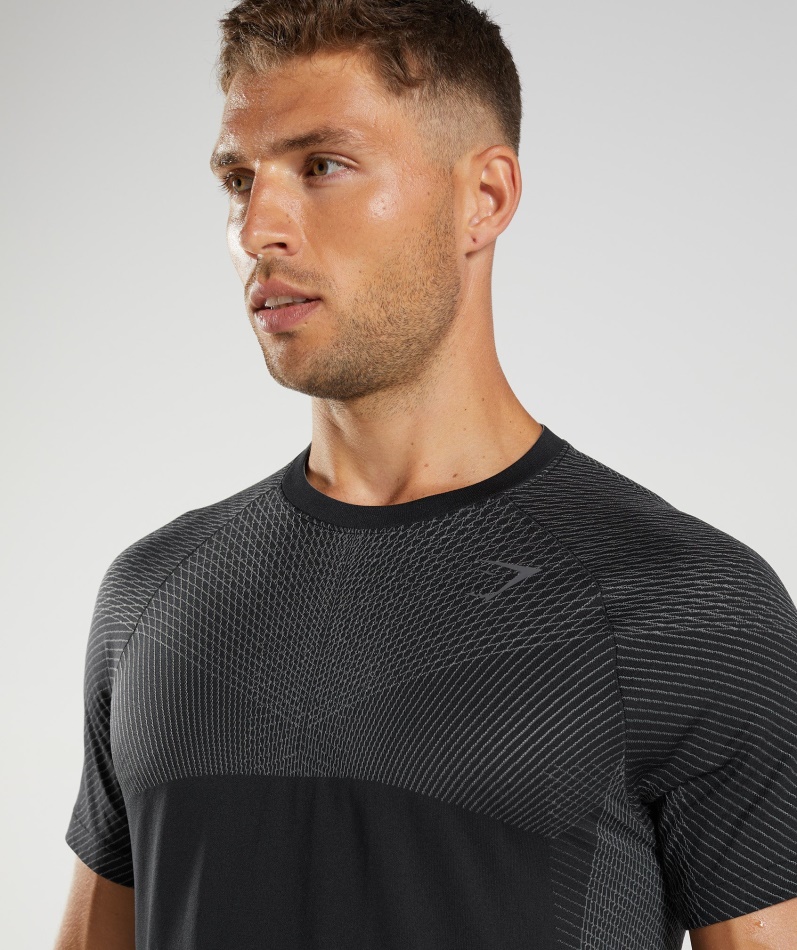 Gymshark Apex Sømløs T-skjorte Svart-silhouette Grå