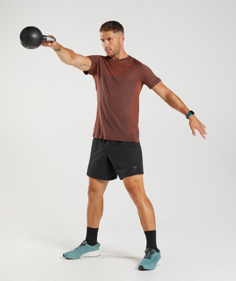 Gymshark Apex Sømløs T-skjorte Kirsebærbrun-pepper Rød